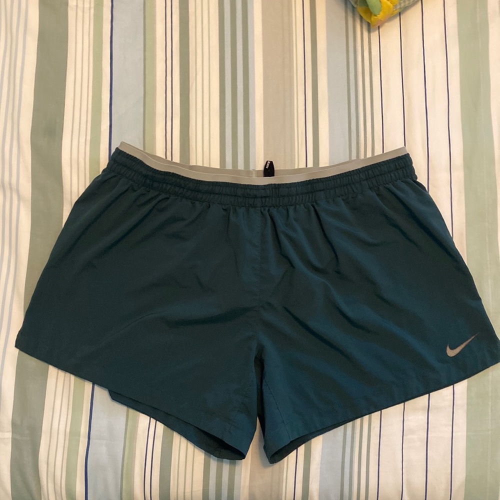 Nike DRI-FIT Running Shorts size large dark green